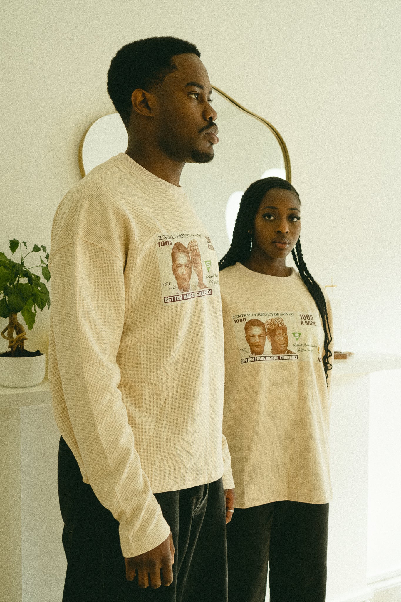 Currency Waffle Knit Long Sleeve