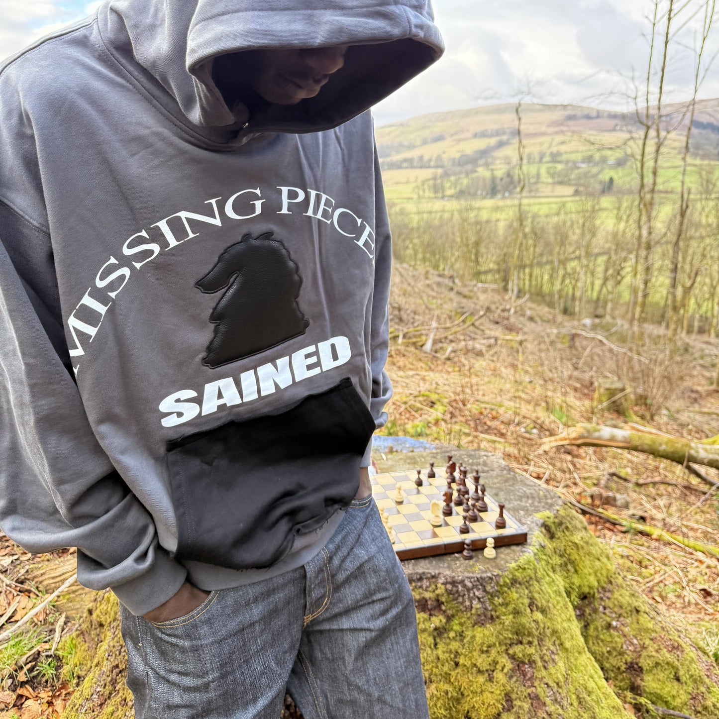 Leather Patch Hoodie
