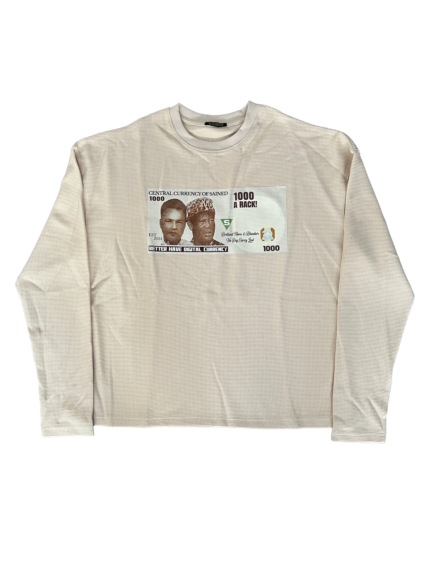 Currency Waffle Knit Long Sleeve
